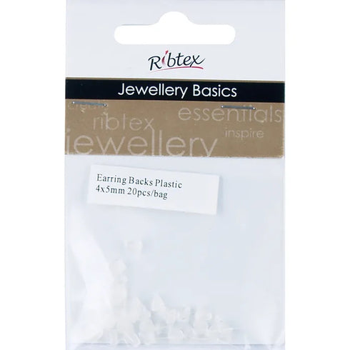 4mm x 5mm Plastic Earring Backs